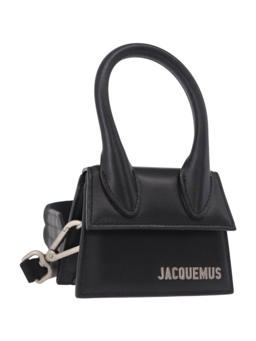 JACQUEMUS Shoulder Pouch Leather 2way Black Silver